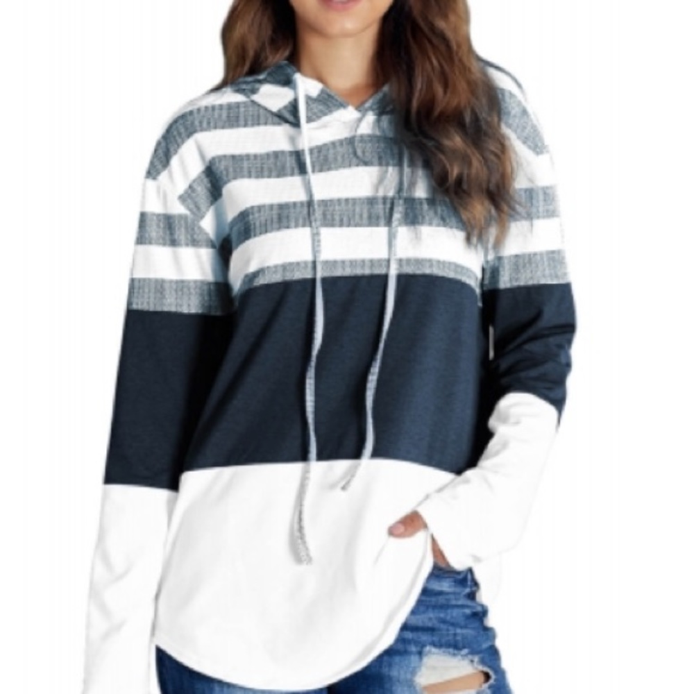 Color Block Lightweight Hoodie. - Picture 1 of 5